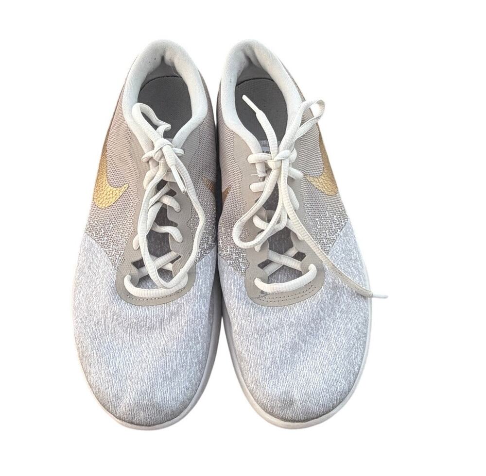 Nike Flex Contact - White/Gray/Gold - Size 9
